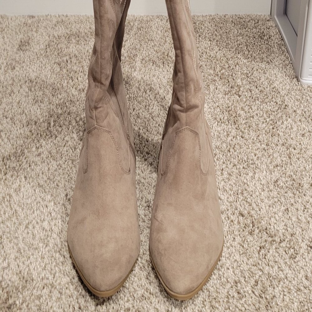NWOT Light Taupe Suede Tall Boots